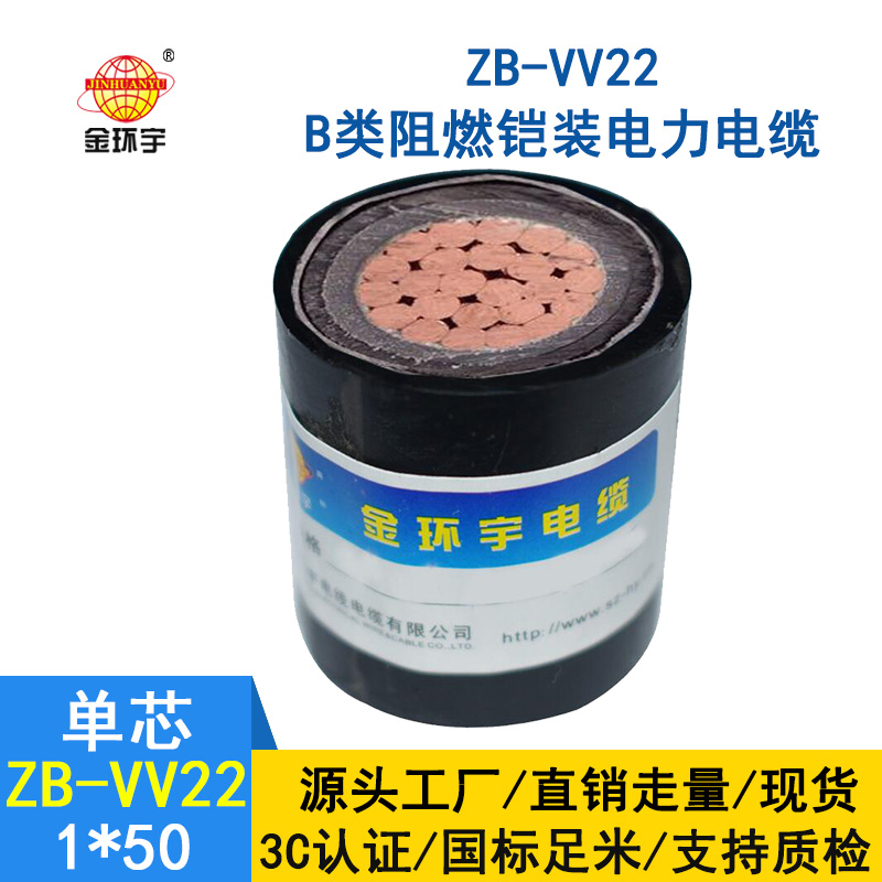 金環(huán)宇電纜 阻燃鎧裝低壓電纜ZB-VV22-50平方 電纜