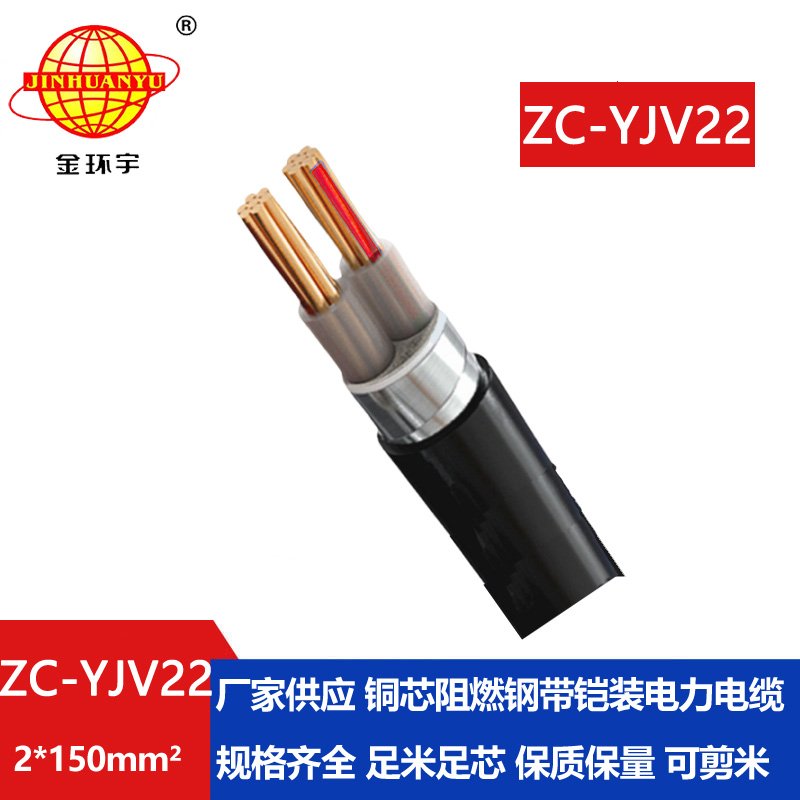 金環宇電纜 銅芯阻燃電纜ZC-YJV22 2X150平方 低壓鎧裝電纜