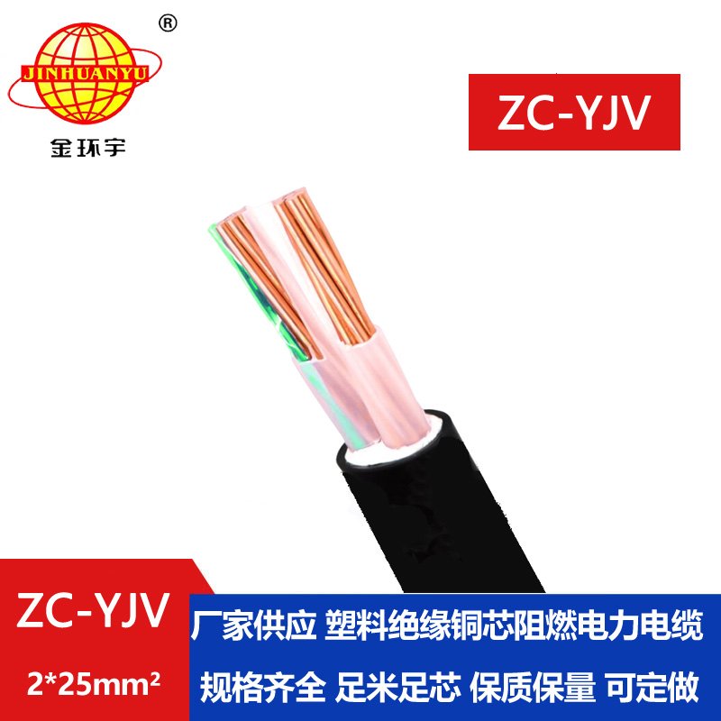 金環宇電線電纜 yjv阻燃電纜價格 ZC-YJV 2X25平方 yjv多芯電纜